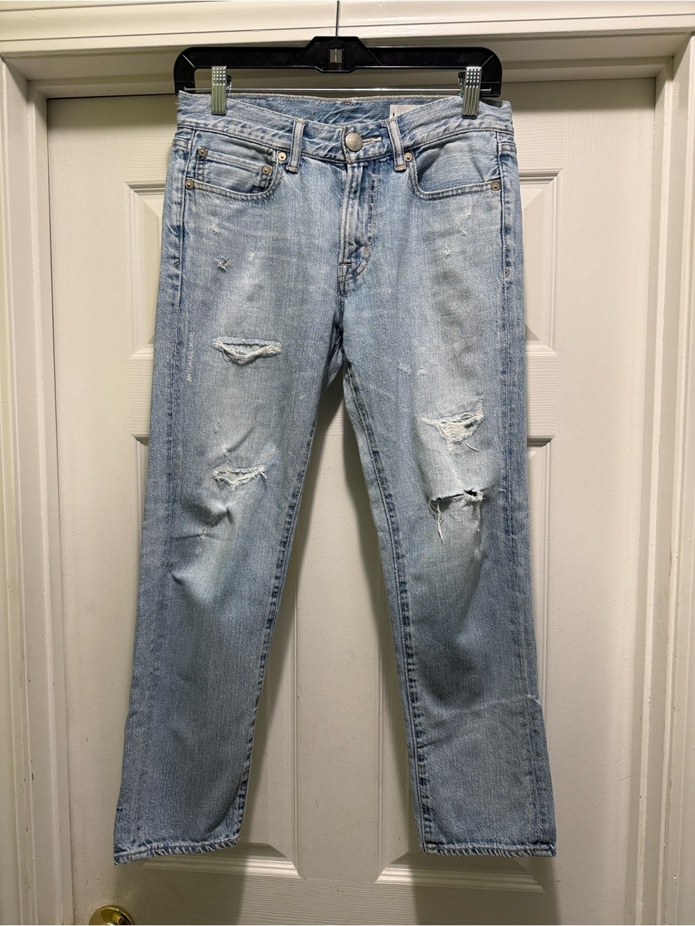 ANTGAUGE Japanese Distressed Cropped Straight Leg Jeans Size S